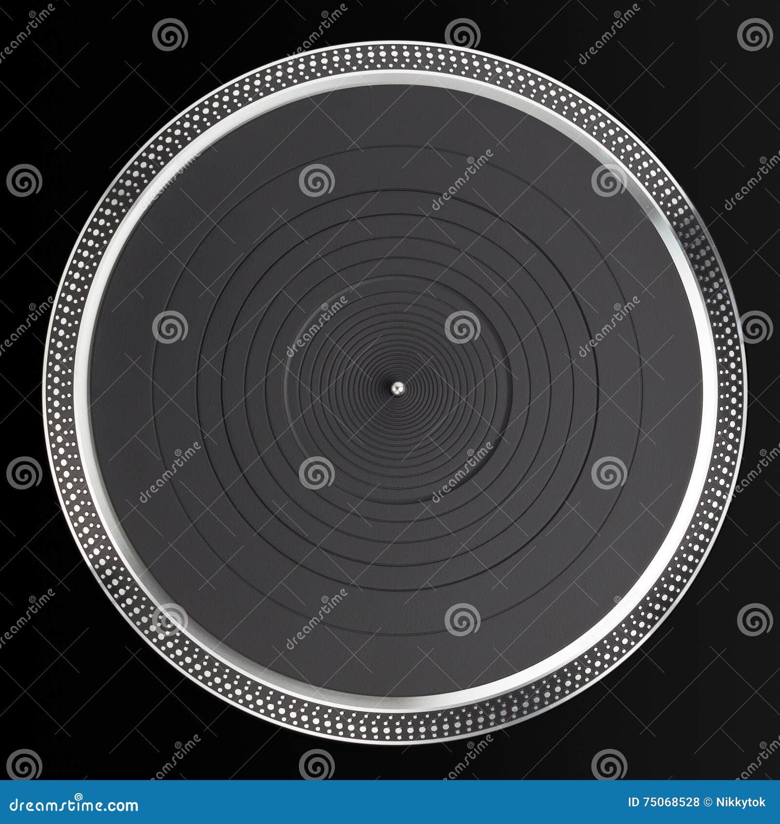 Turntable platter on black stock photo. Image of circle 75068528