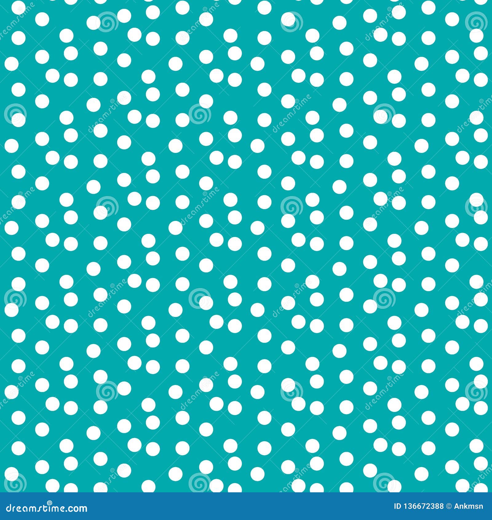 Turquoise Background Random Scattered Circle Dots Seamless Pattern ...