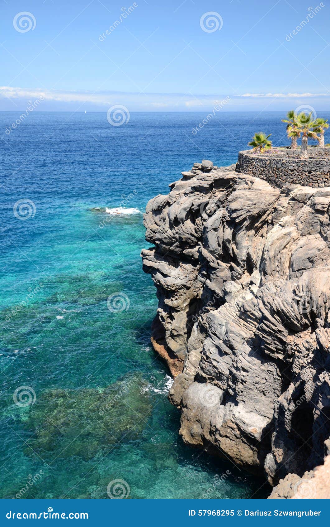 turquoise bay and volcanic cliffs in callao salvaje on tenerife