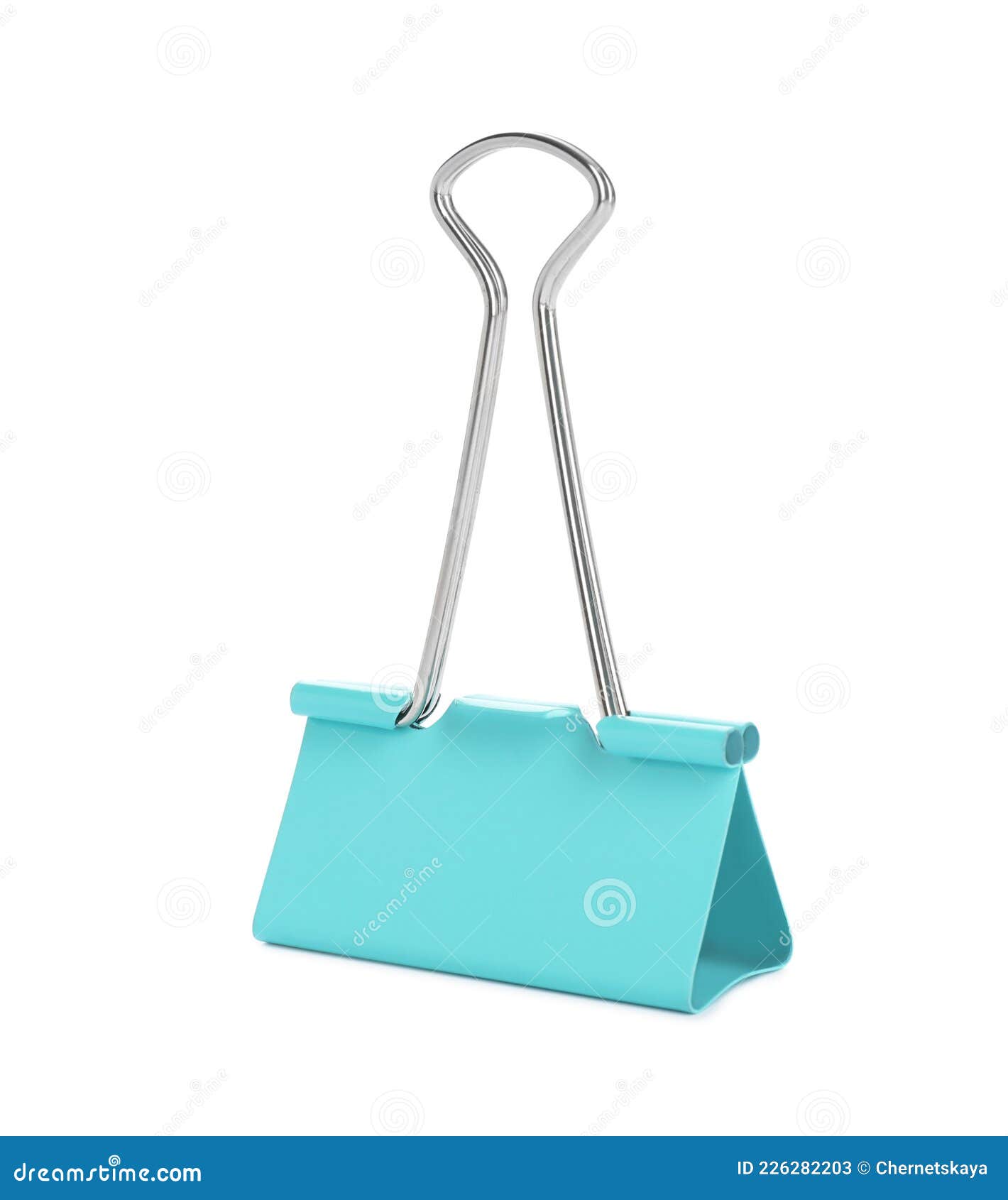 Turquoise Binder Clip Isolated on White. Stationery Stock Image Image