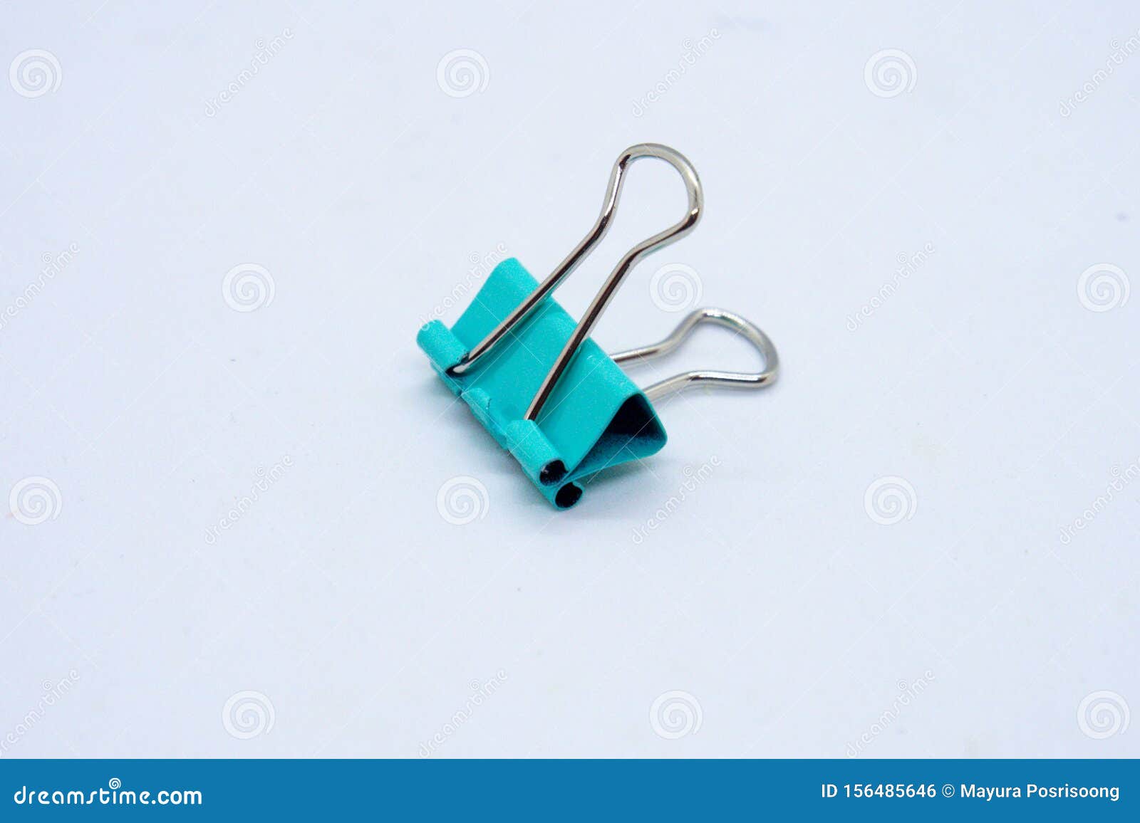 Turquoise binder clip stock photo. Image of background 156485646