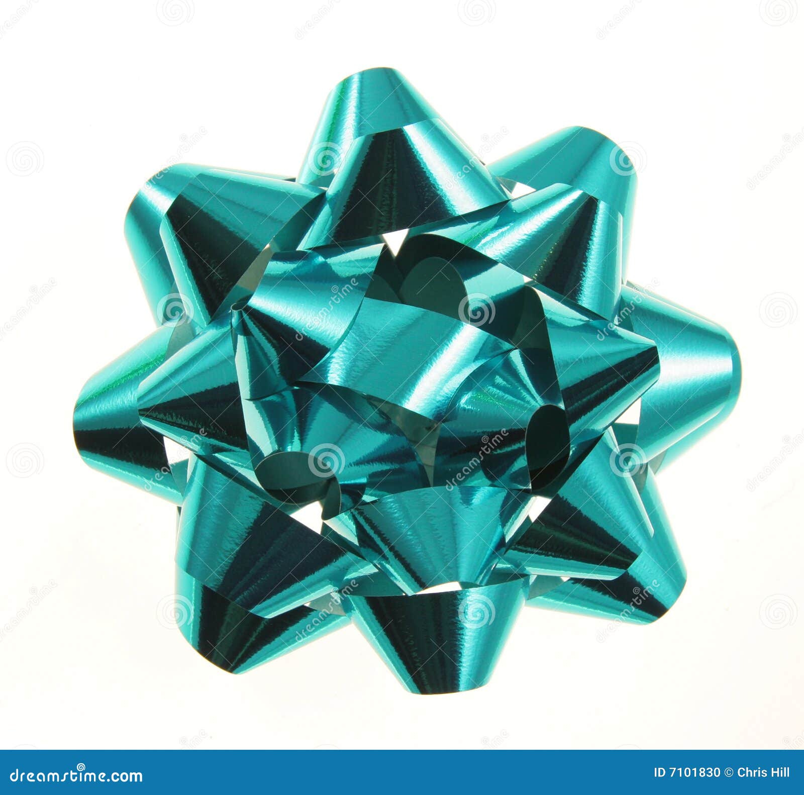 Turquoise Christmas Gift Bow Stock Photo Image of wrapping, white