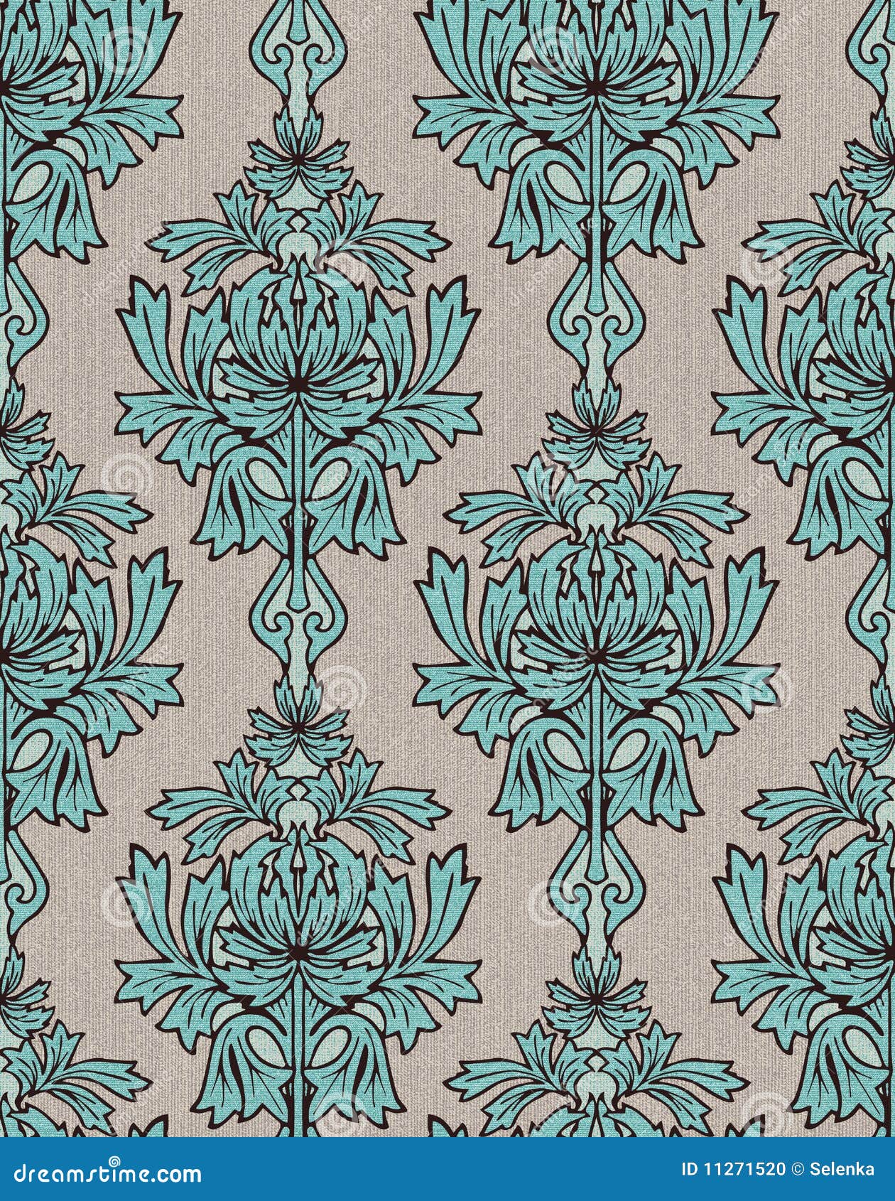 Turquoise Damask Background Stock Photo Image 11271520