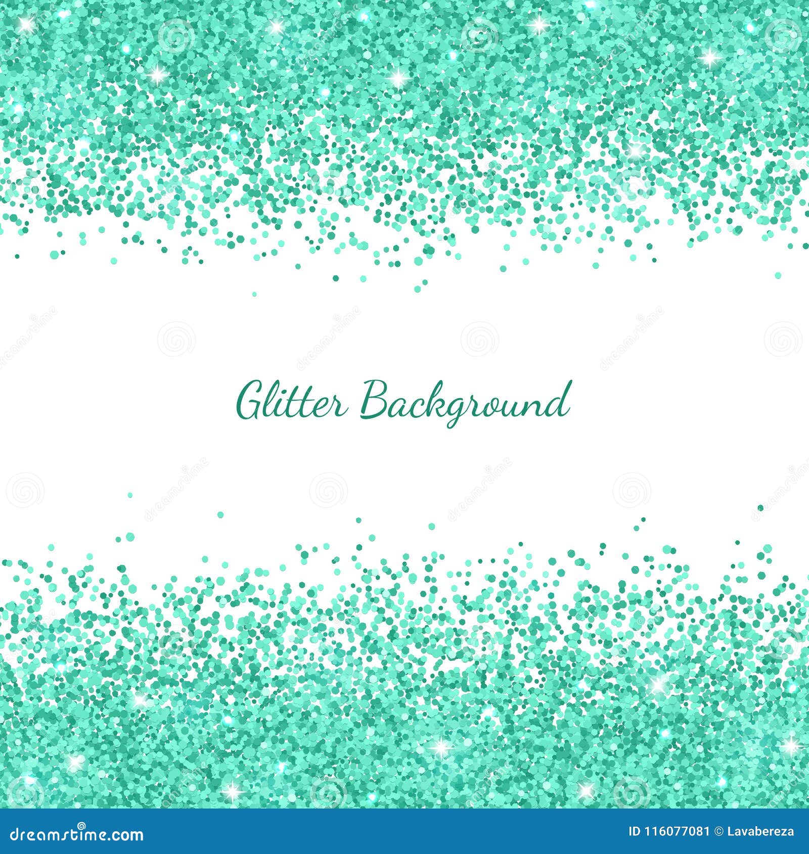 Turquoise Glitter on White Background. Vector Stock Vector