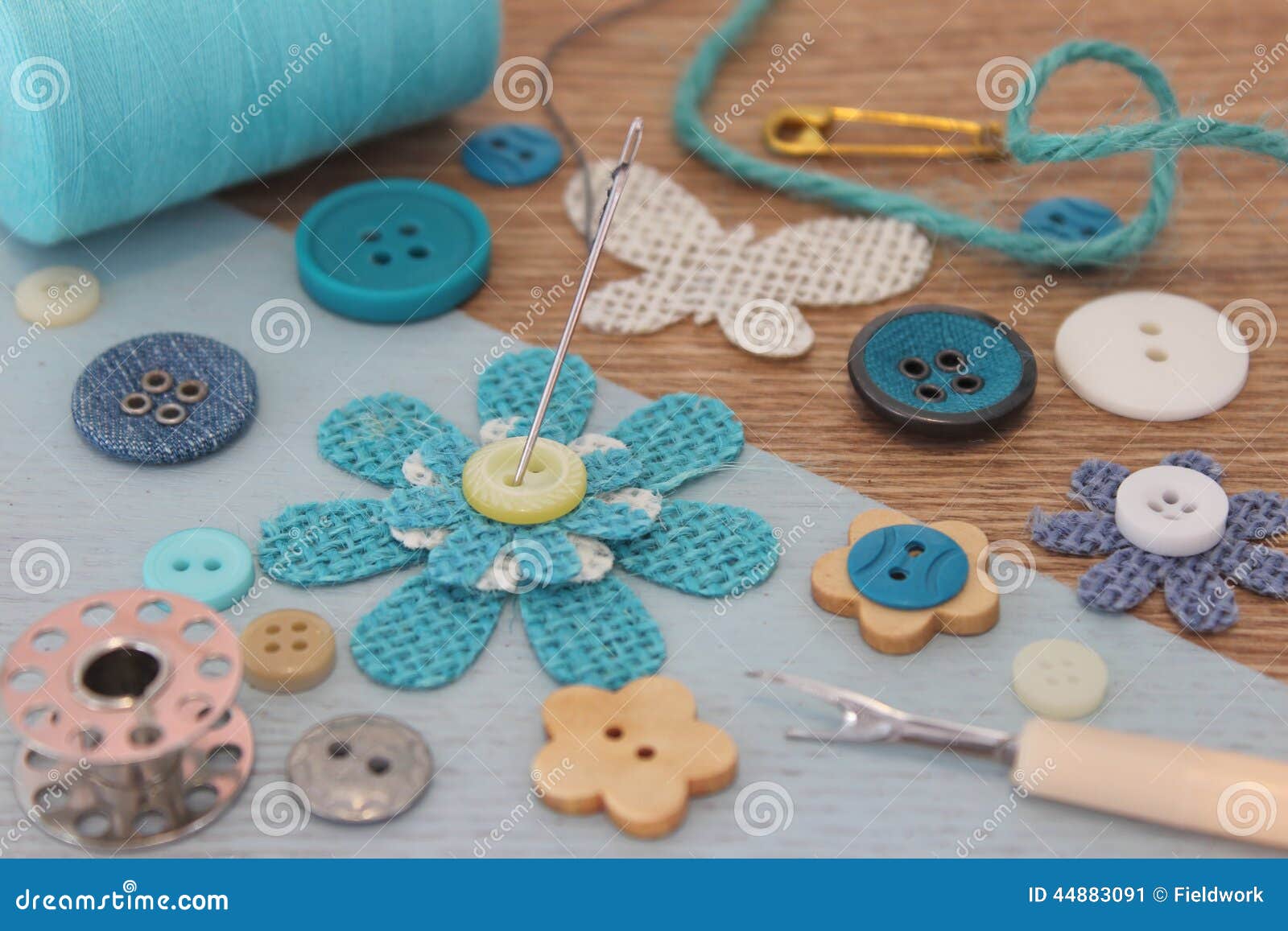 Turquoise Haberdashery Items Stock Image Image of chic, rustic 44883091
