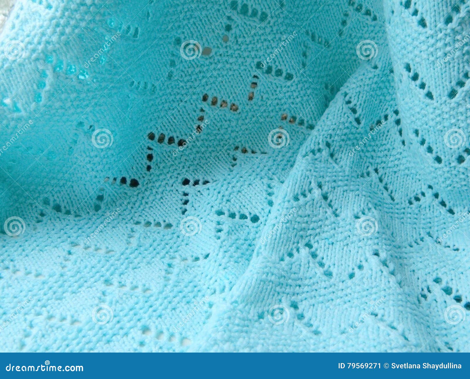 Turquoise knitted blanket stock image. Image of winter 79569271