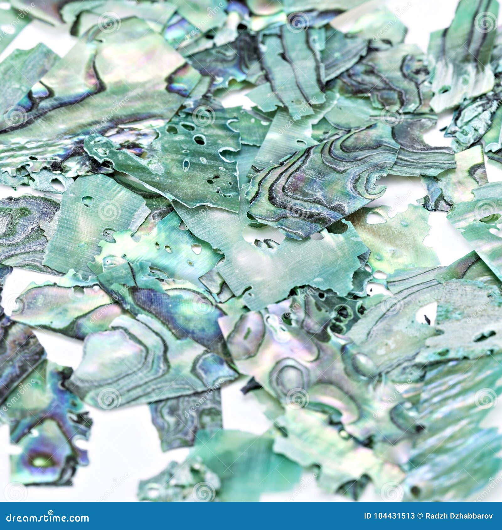 turquoise natural gemstone nacre seashells close-up, beautiful texture of gemstone