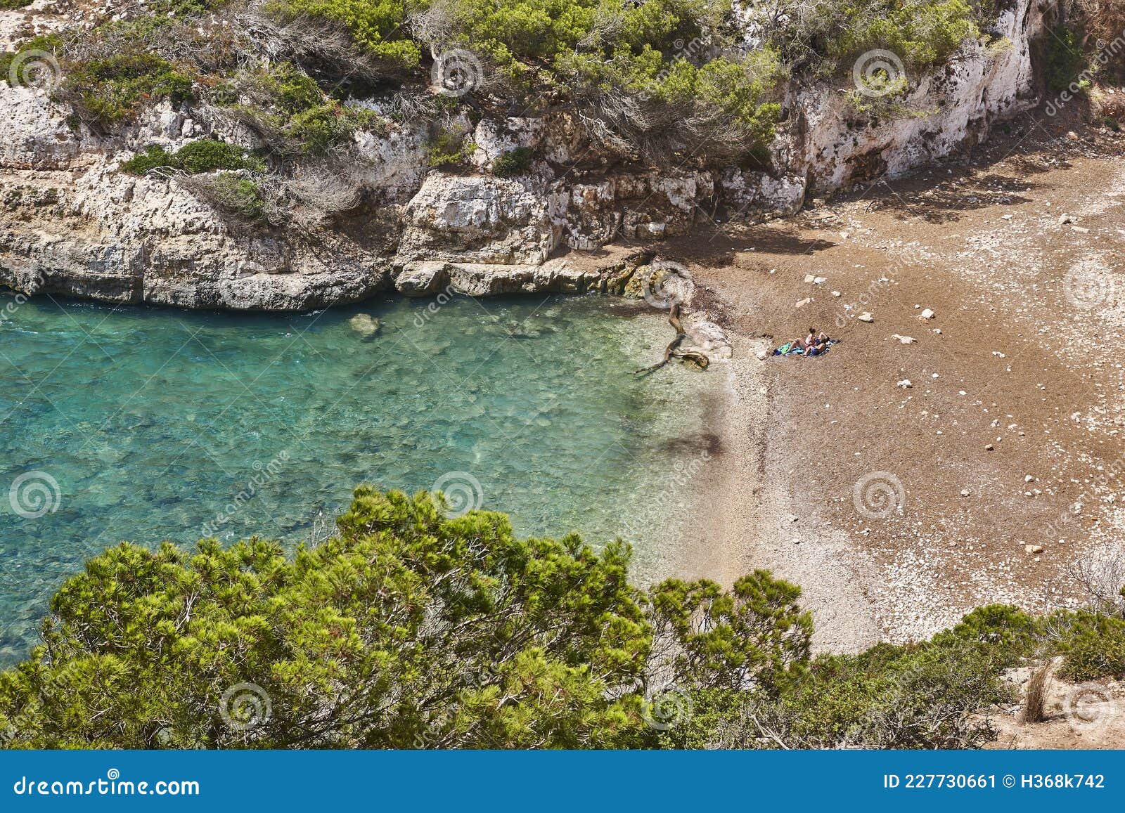 turquoise waters in mallorca. bota cove. mediterranean coastline. balearic islands