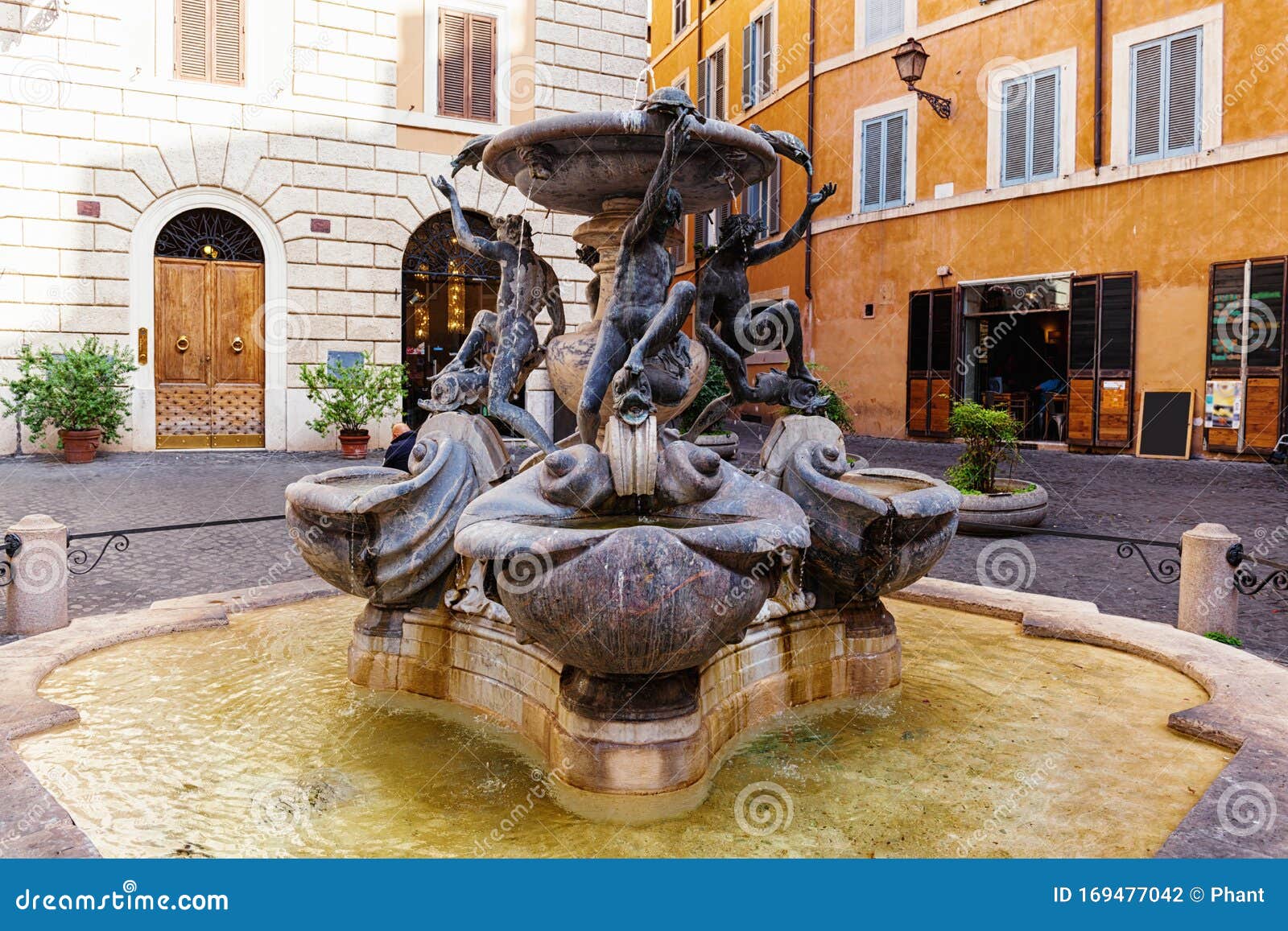 The Turtle Fountain Rome, Italy. Stock Photo Image of famous