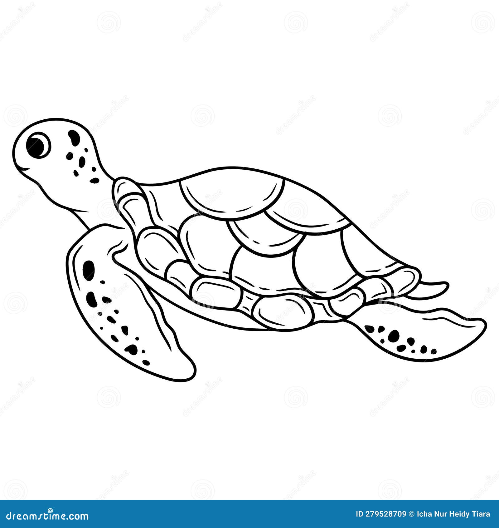 A Turtle Hand Drawn for Coloring Books Stock Vector - Illustration of ...