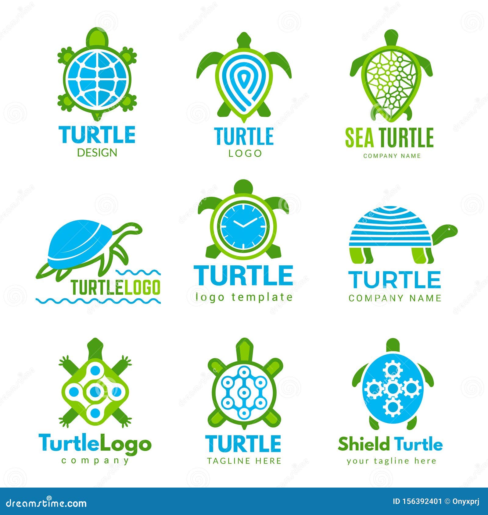 Turtle Logo. Ocean Wild Animal Stylized Symbols Tattoo Designs Vector Turtle  Business Identity Stock Vector - Illustration of background, ocean:  156392401