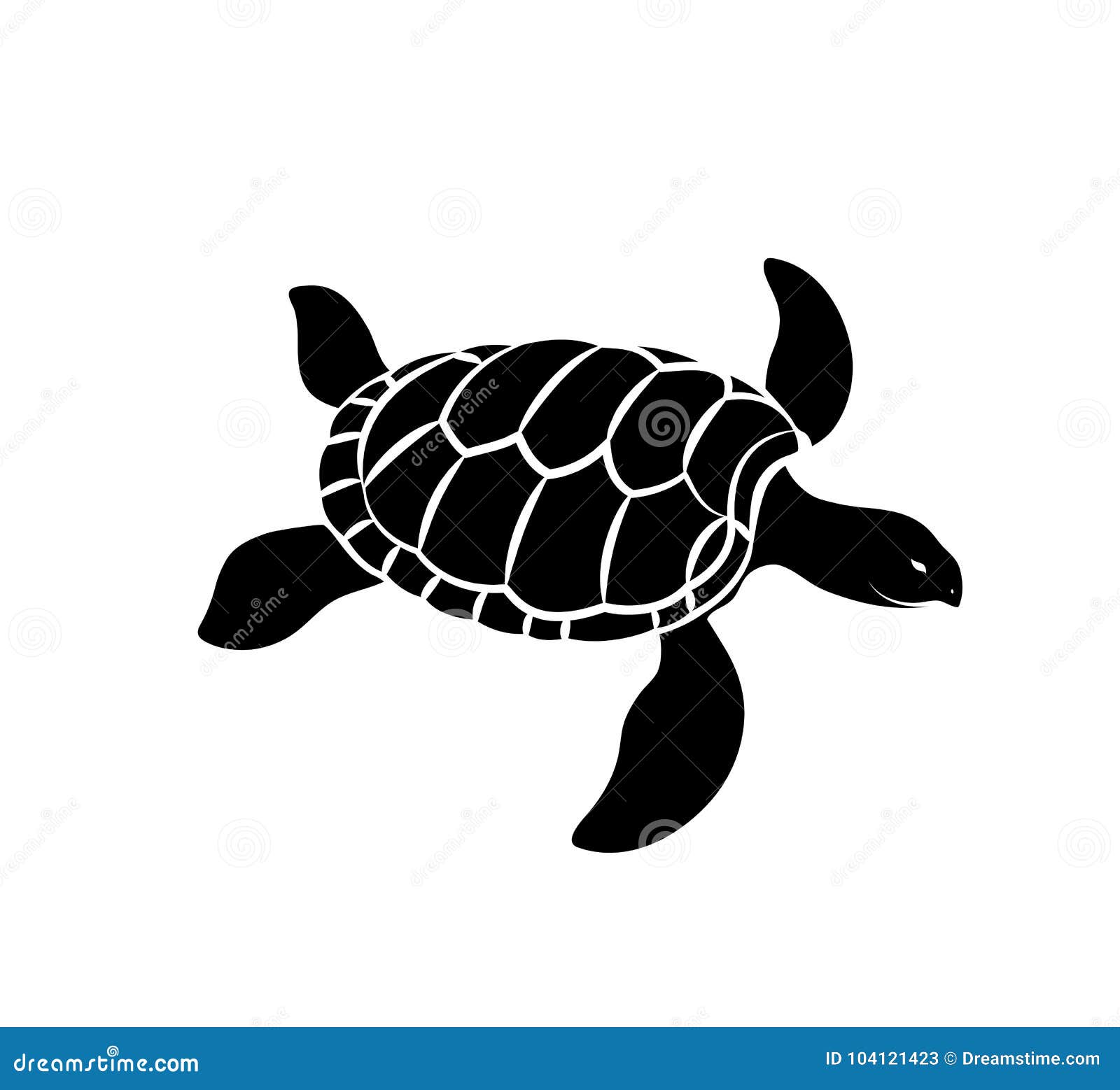 Sea Turtle Silhouette Vector