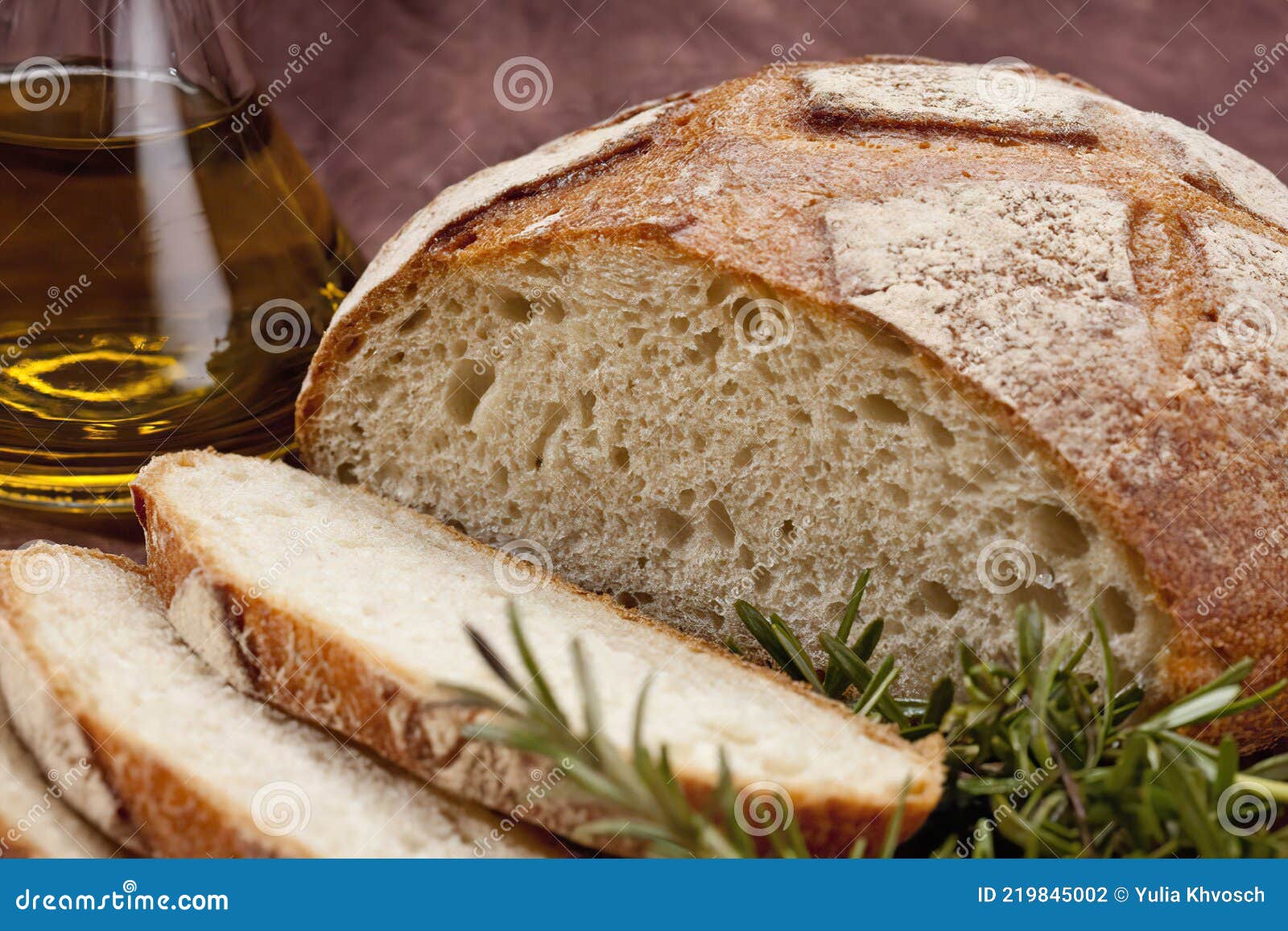 Tuscany Bread with Rosemary and Olive Oil. Stock Photo Image of