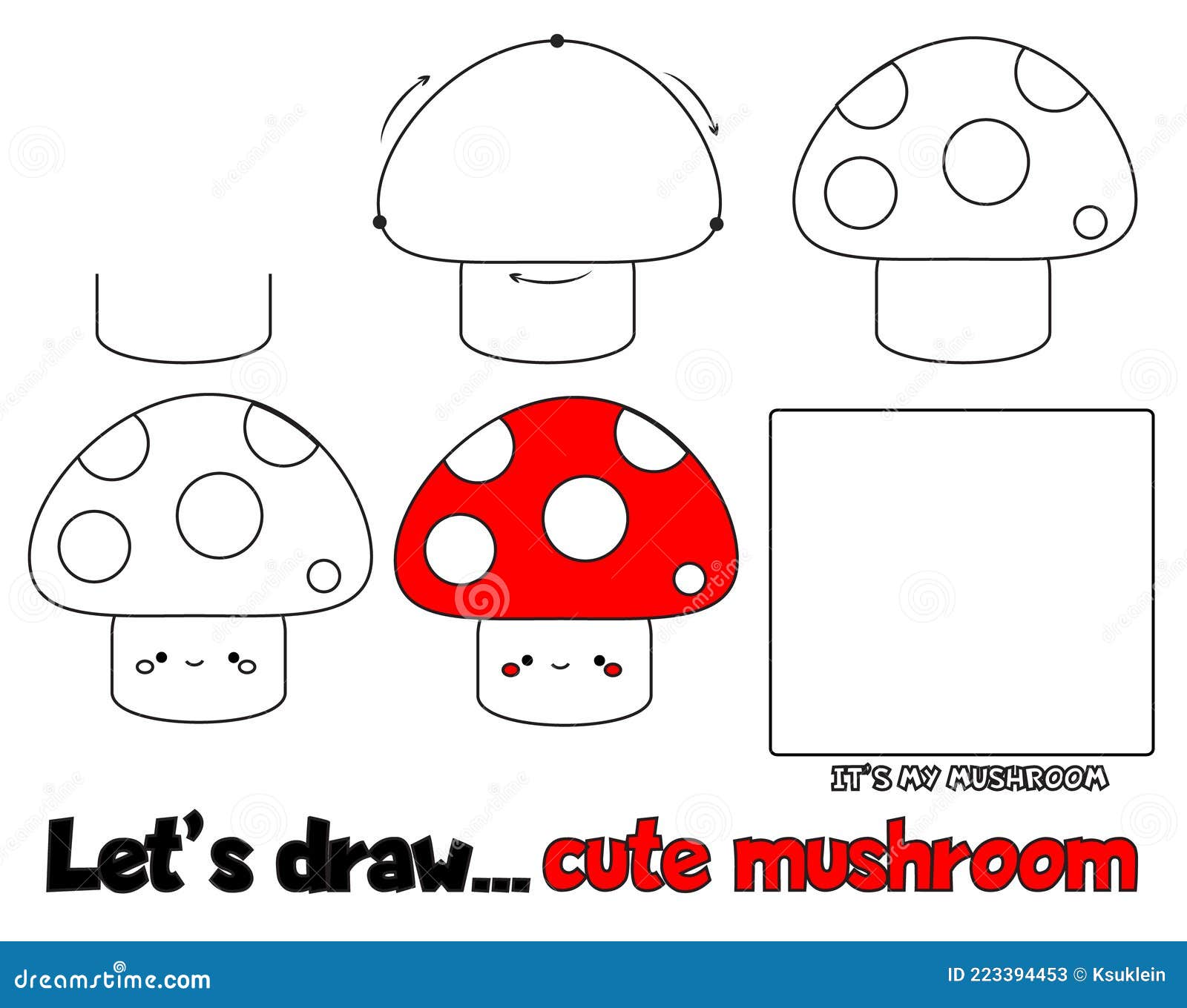 COMO DESENHAR UM COGUMELO FOFO - HOW TO DRAW A CUTE MUSHROOMS 