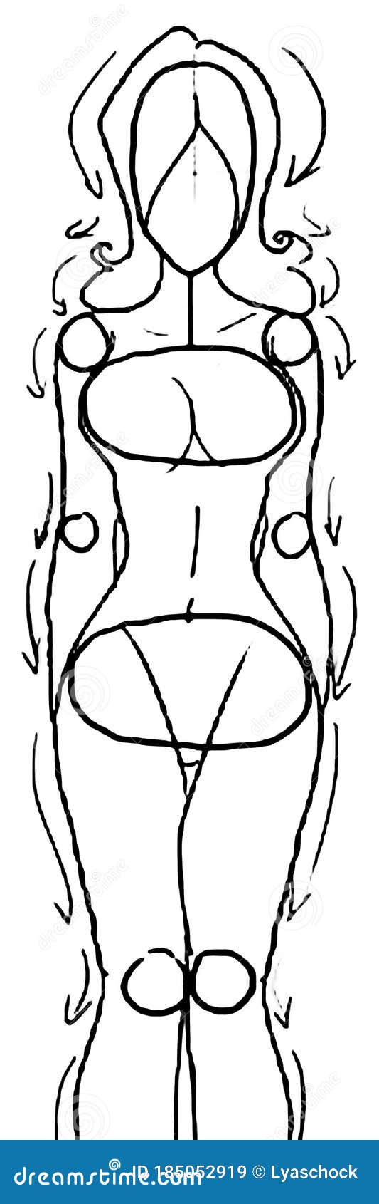 Tutorial of drawing female body. Drawing the human body, step by step  lessons: Graphic #131032201