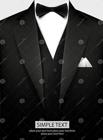Tuxedo with bow stock vector. Illustration of holiday - 49551305