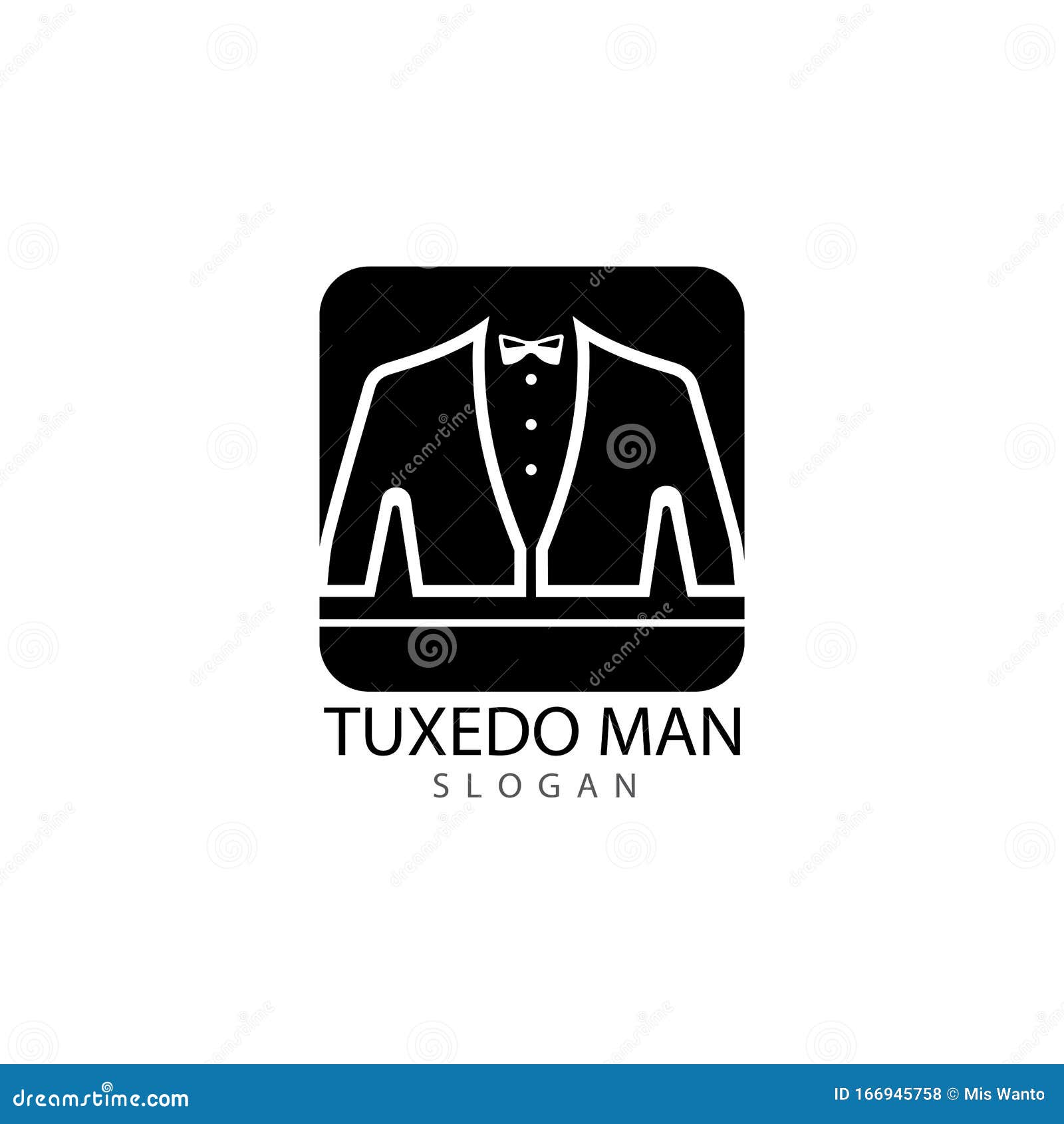 Tuxedo Man Logo Design Vector Template Stock Illustration ...