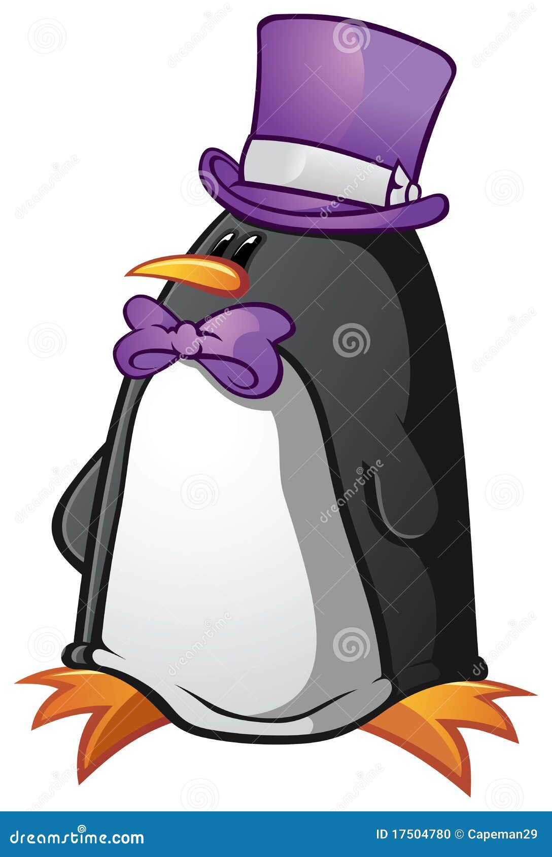 Tuxedo Top Hat Penguin stock vector. Illustration of flippers 17504780