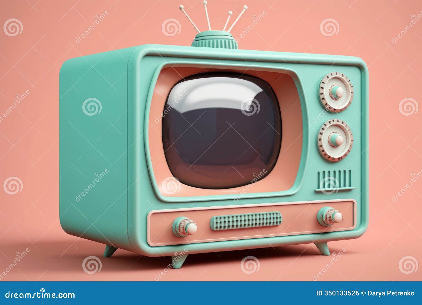 tv against a pink backdro