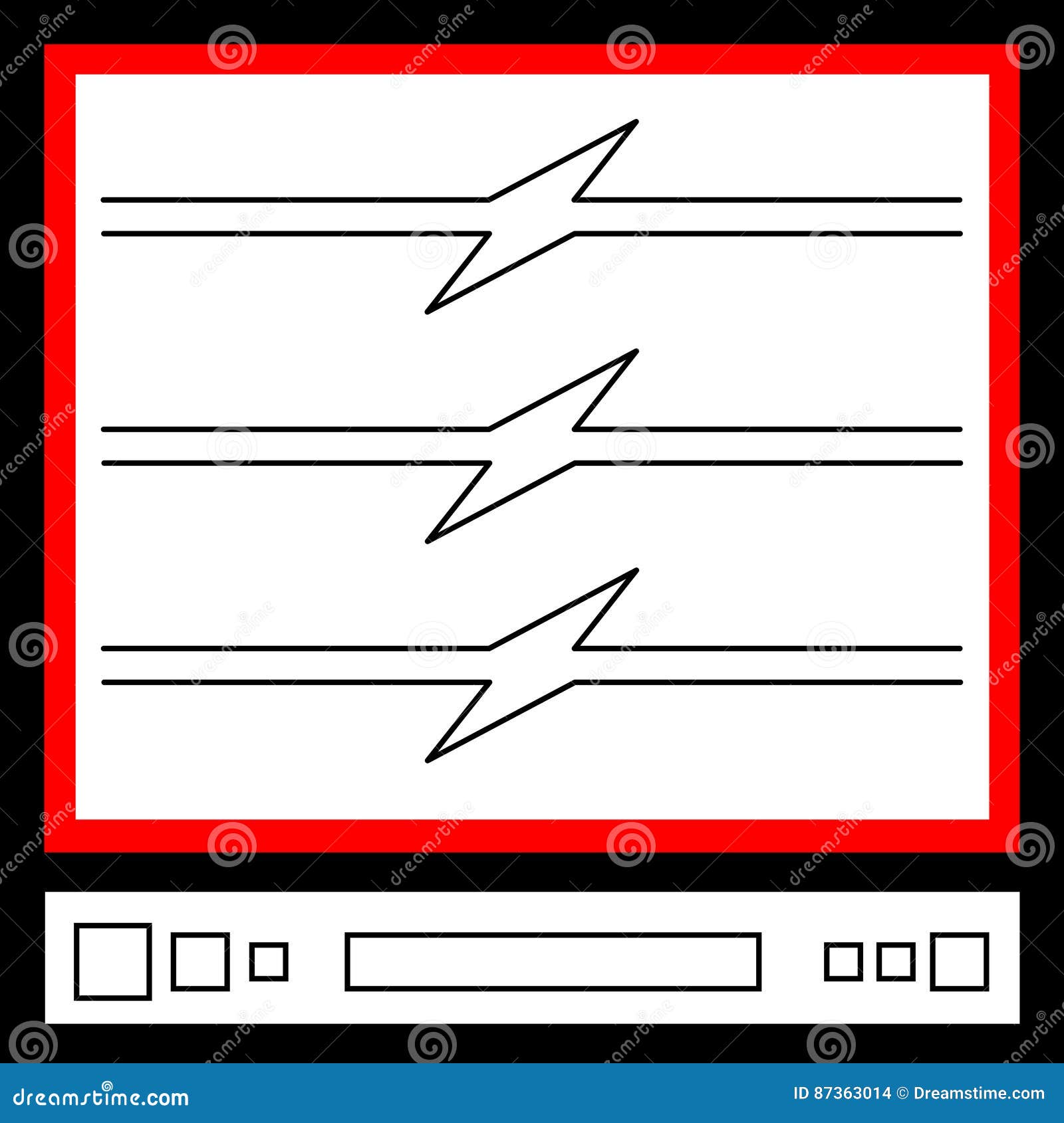 TV black and red colour. stock illustration. Illustration of black