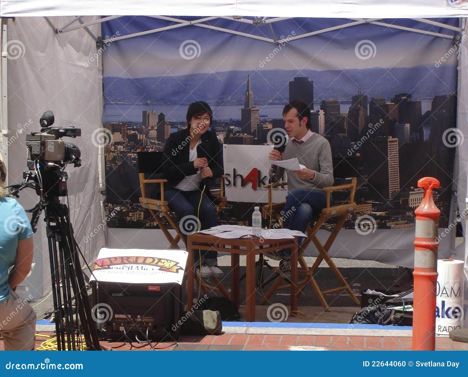 TV Booth Broadcasting Live from the Street Editorial Image Image of