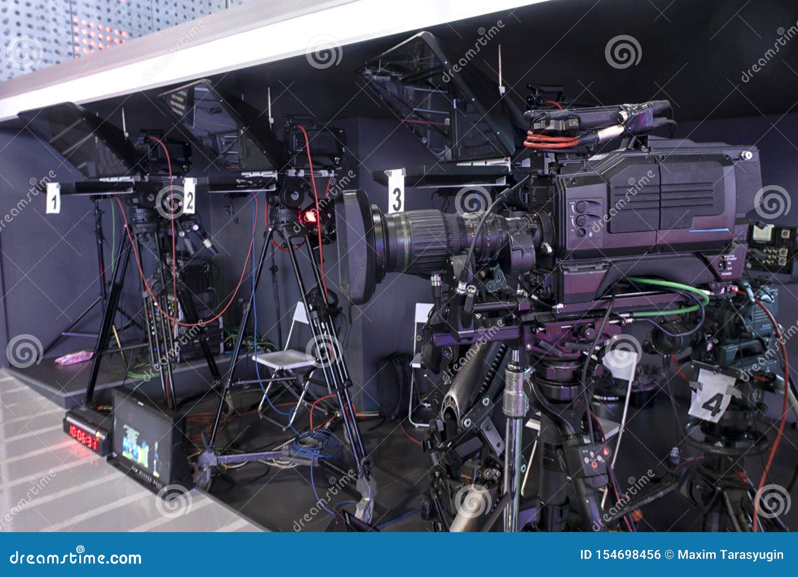 TV Broadcast of the Event from the TV Studio. Stock Photo Image of