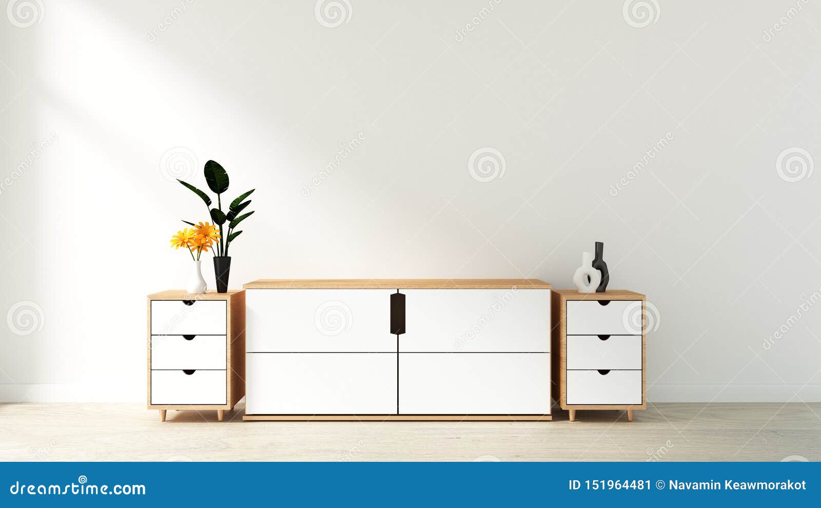 Mock Up Tv Cabinet In Modern Empty Room Japanese Style Minimal