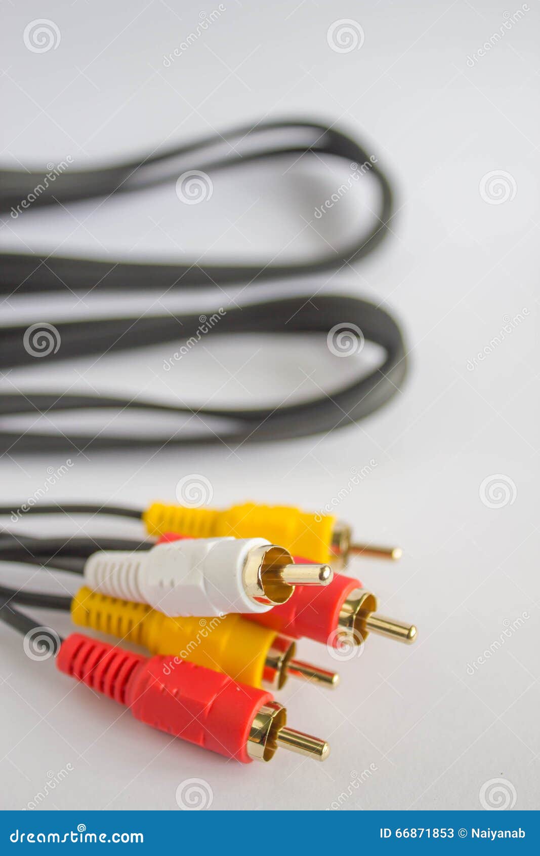 Tv cable jack stock image. Image of cord, video, white 66871853