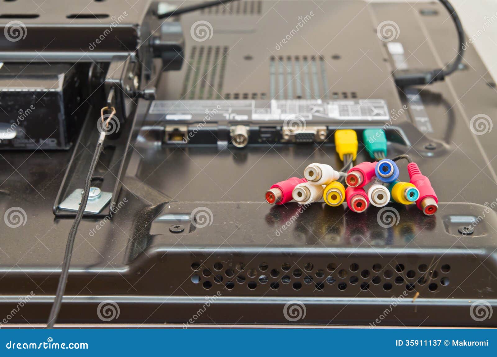 Tv cable jack stock image. Image of attach, arranged 35911137
