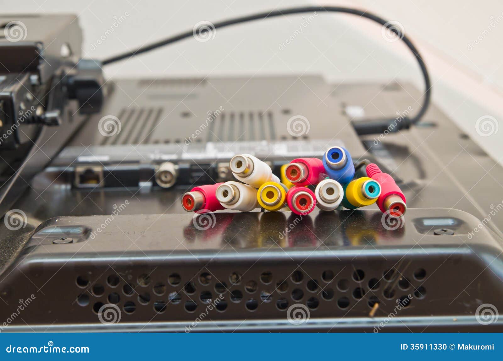 Tv cable jack stock photo. Image of output, attach, black 35911330