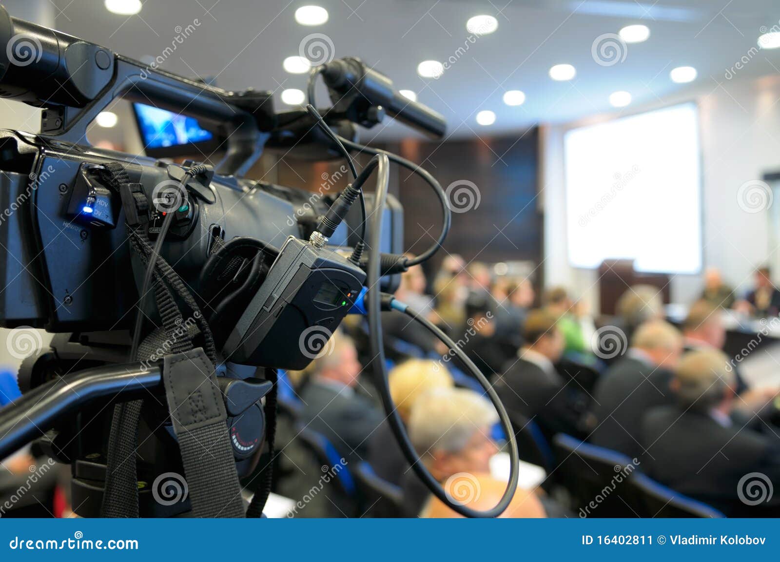 TV Camcorder at a Conference. Stock Image Image of auditorium, large