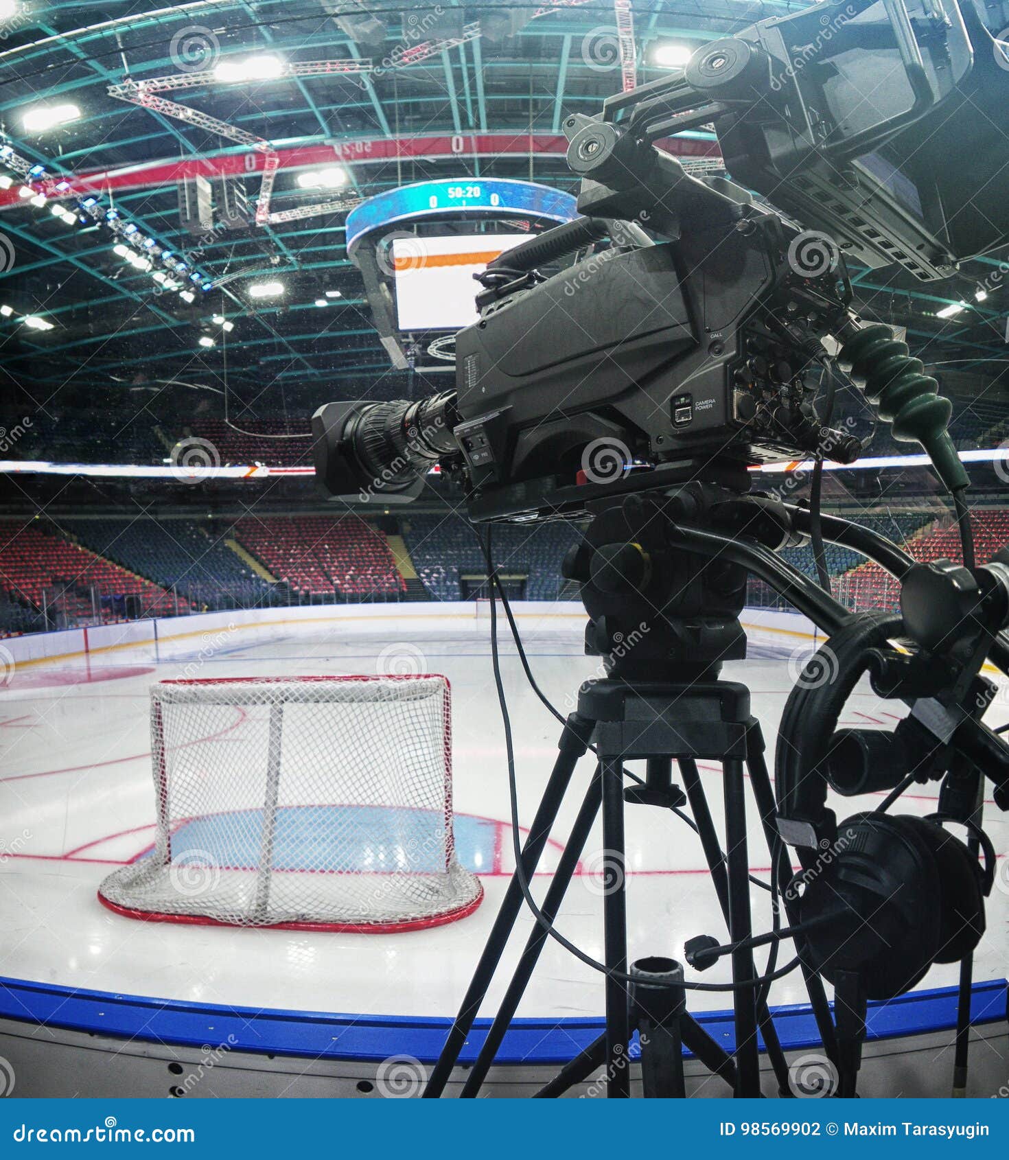 TV Camera for Broadcast Hockey Stock Photo Image of complex, coyotes