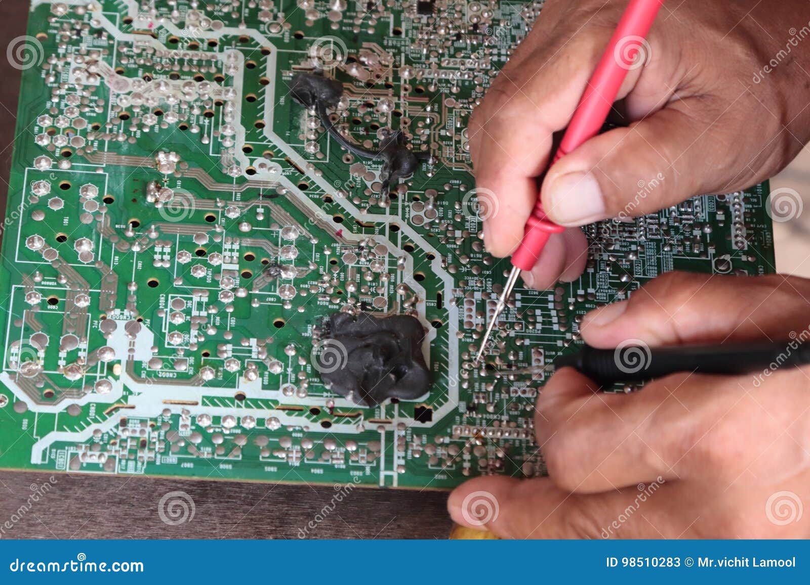 TV circuit boards. stock image. Image of power, connection 98510283