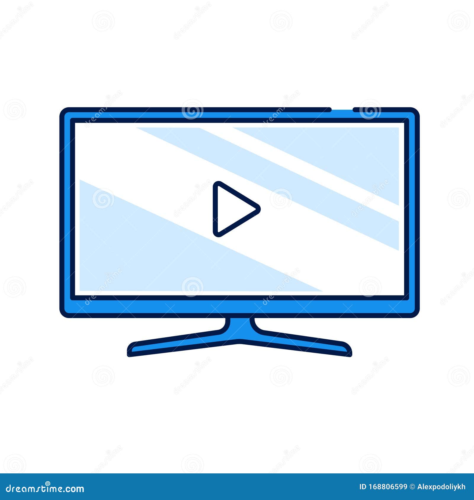 TV Display Color Line Icon. Watching a Movie or Video in High Resolution.  Pictogram for Web Page, Mobile App, Promo Stock Illustration - Illustration  of gadget, hdtv: 168806599