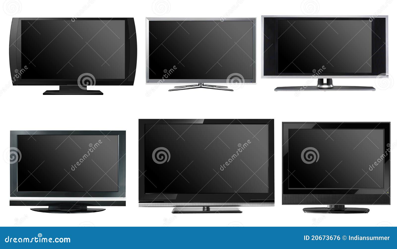 TV Displays, Different Models Stock Illustration Illustration of