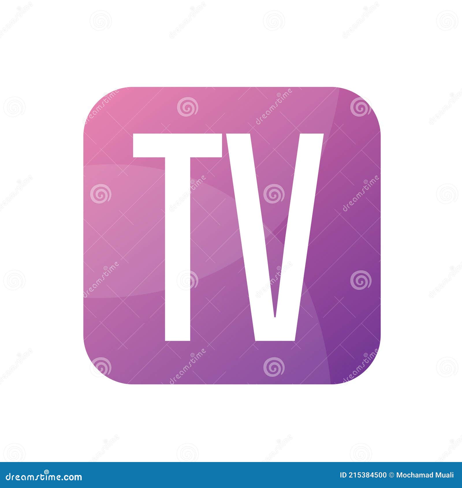 TV Letter Logo Design with Simple Style Stock Vector Illustration of