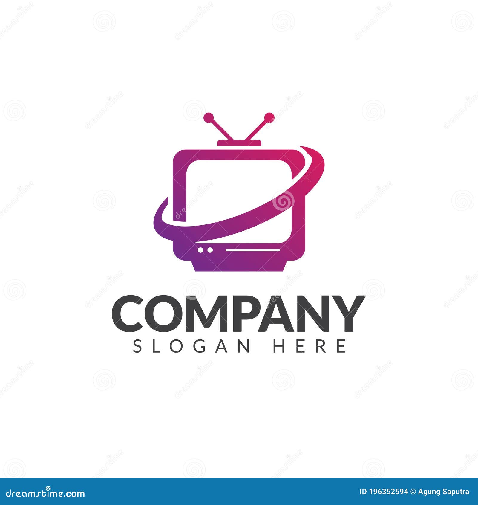 TV logo or icon template stock vector. Illustration of isolated 196352594