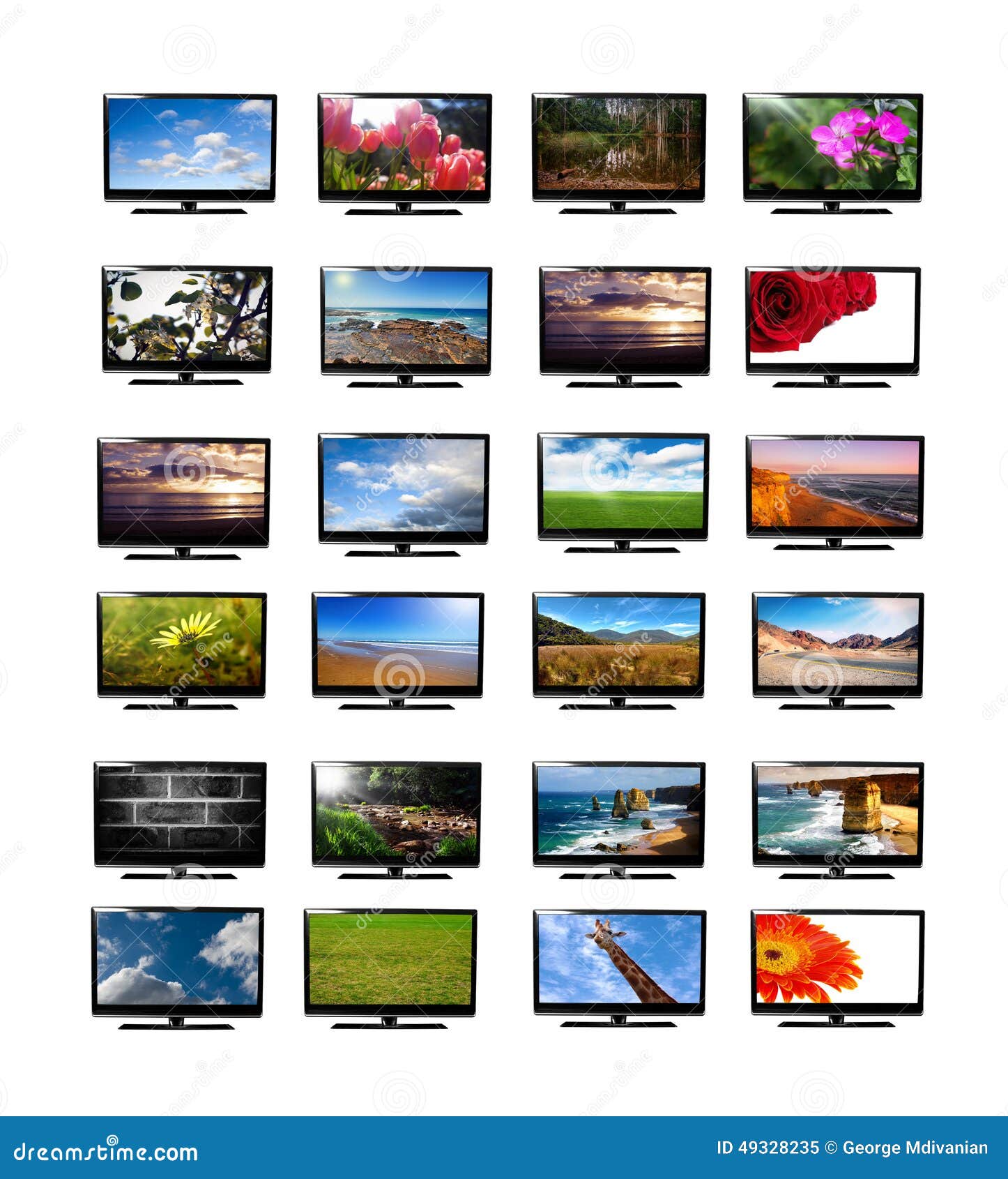Tv monitors stock image. Image of home, screen, nature - 49328235