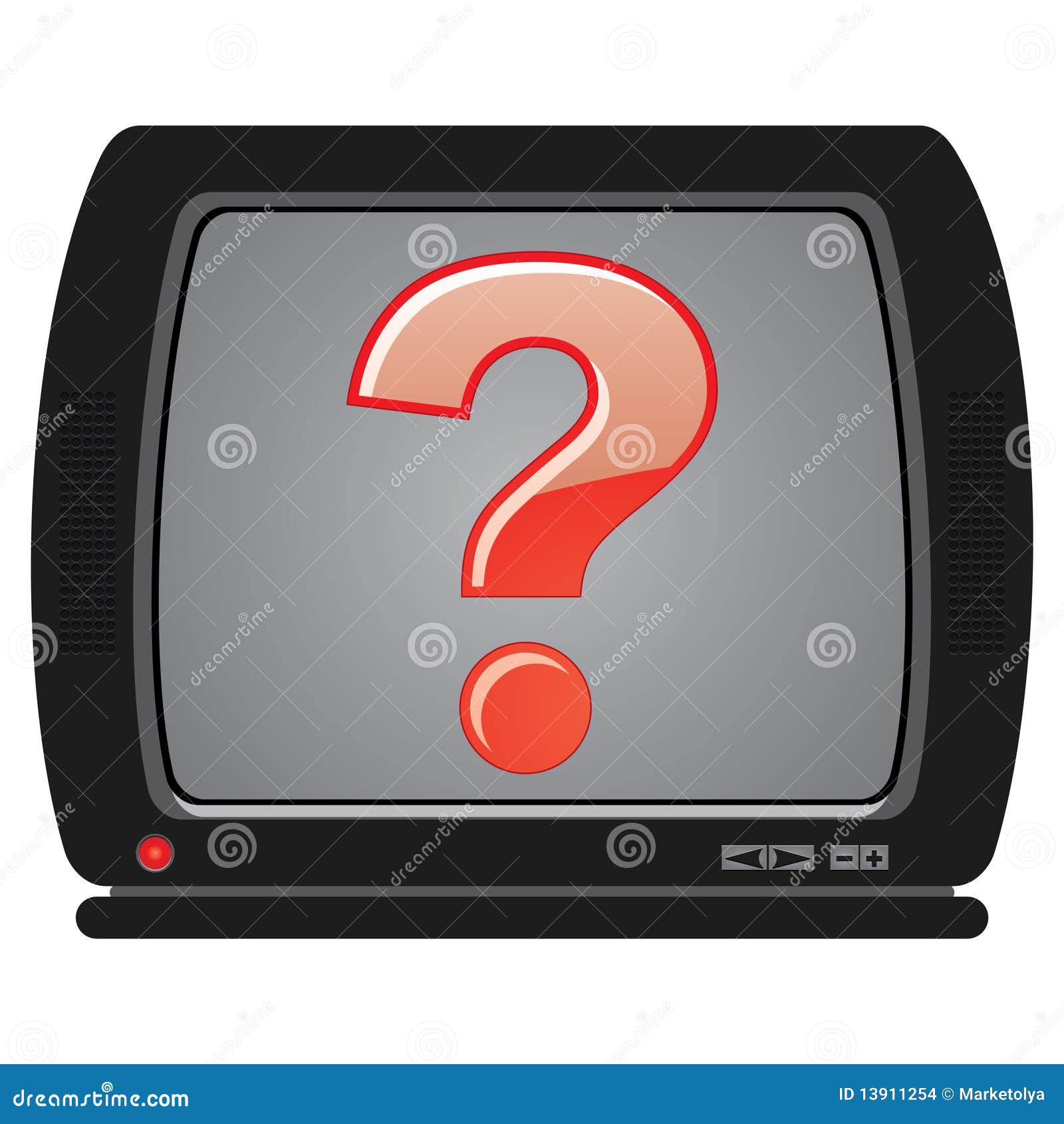 TV with question stock vector. Illustration of television 13911254