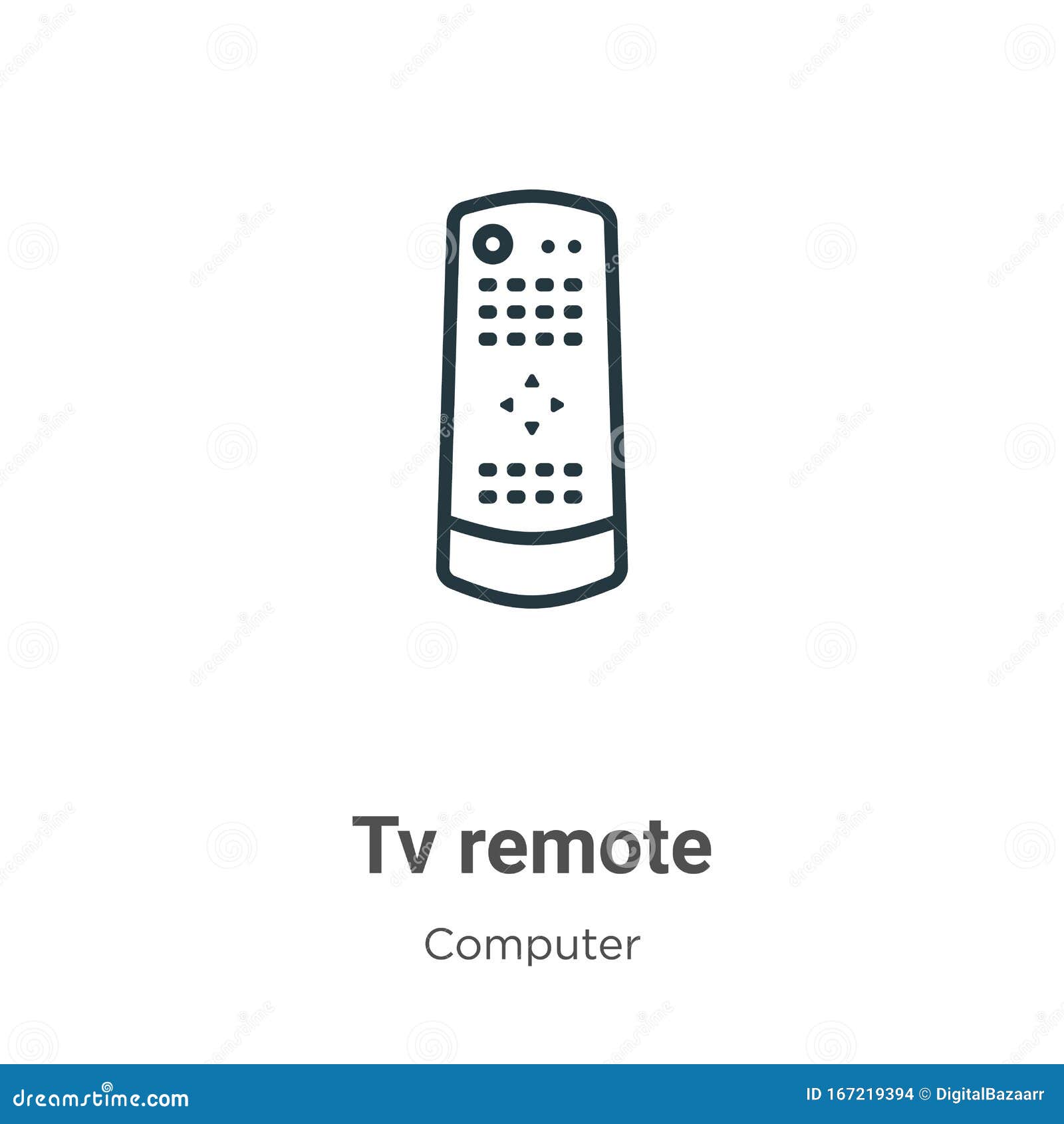 Tv Remote Outline Vector Icon. Thin Line Black Tv Remote Icon, Flat