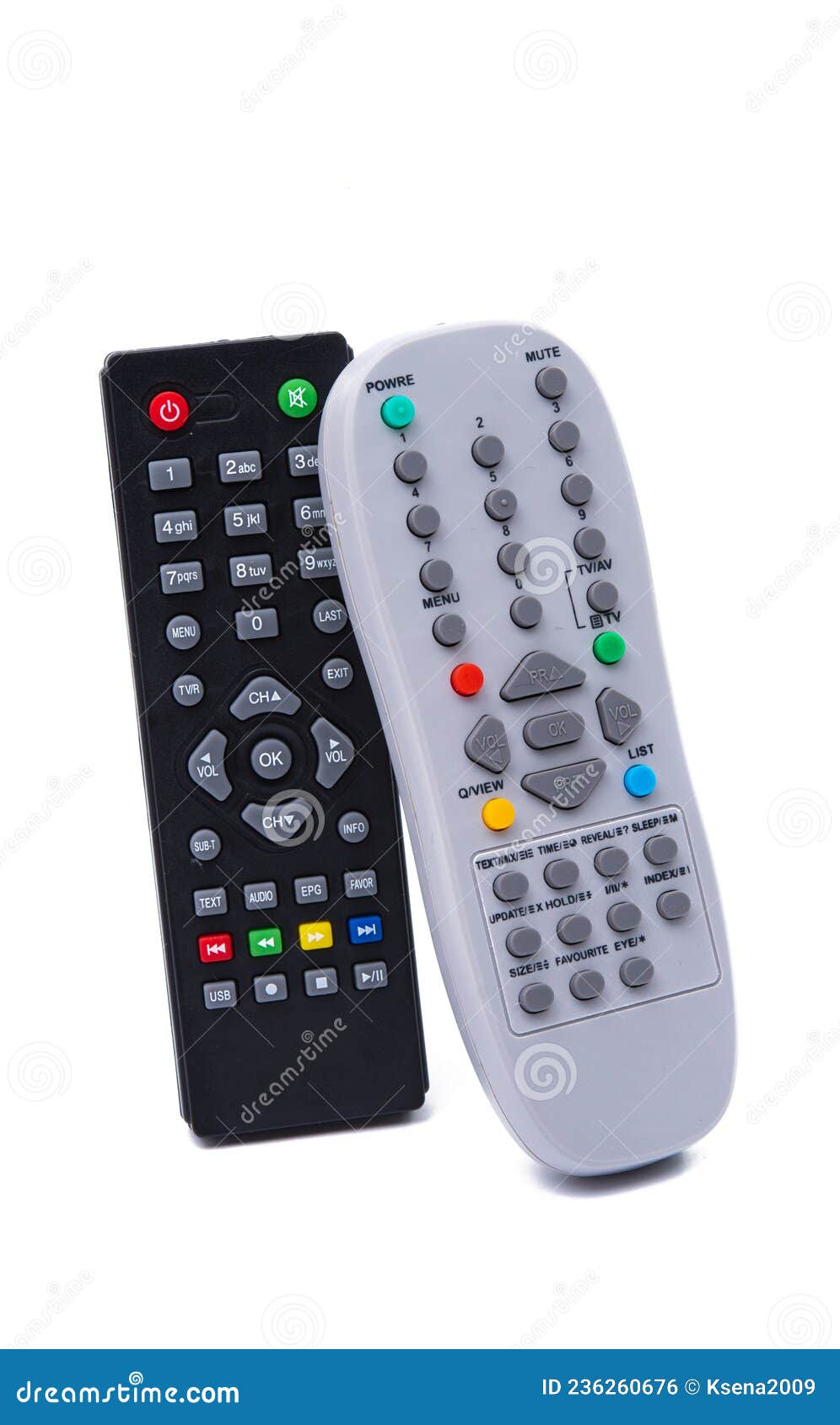 TV remotes isolated stock photo. Image of equipment 236260676