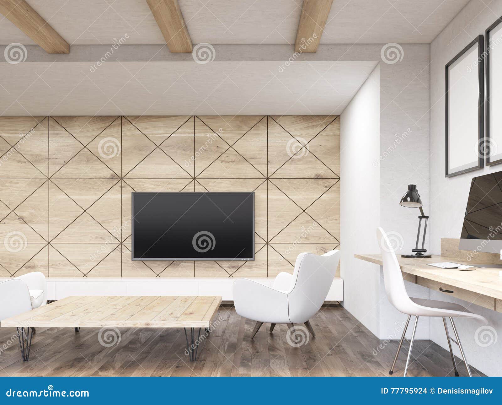 Tv Room Stock Illustration Illustration Of Ceiling Mock