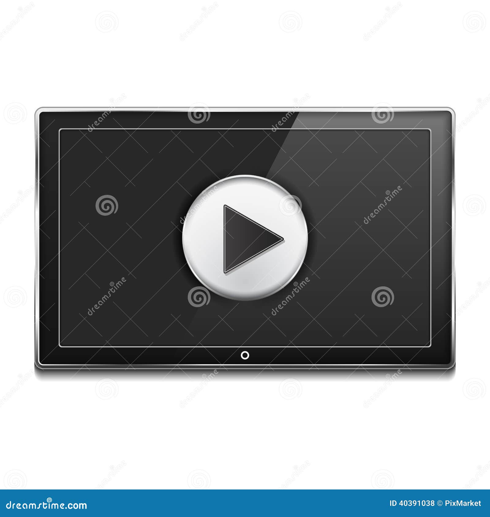 TV Screen with Play Button stock vector. Illustration of