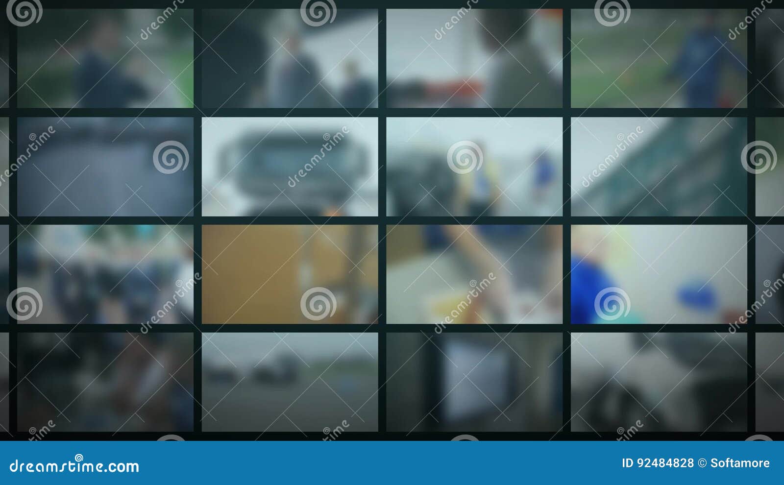 TV Studio. Blurred Background with Monitors Moving Right Stock Footage -  Video of media, blur: 92484828