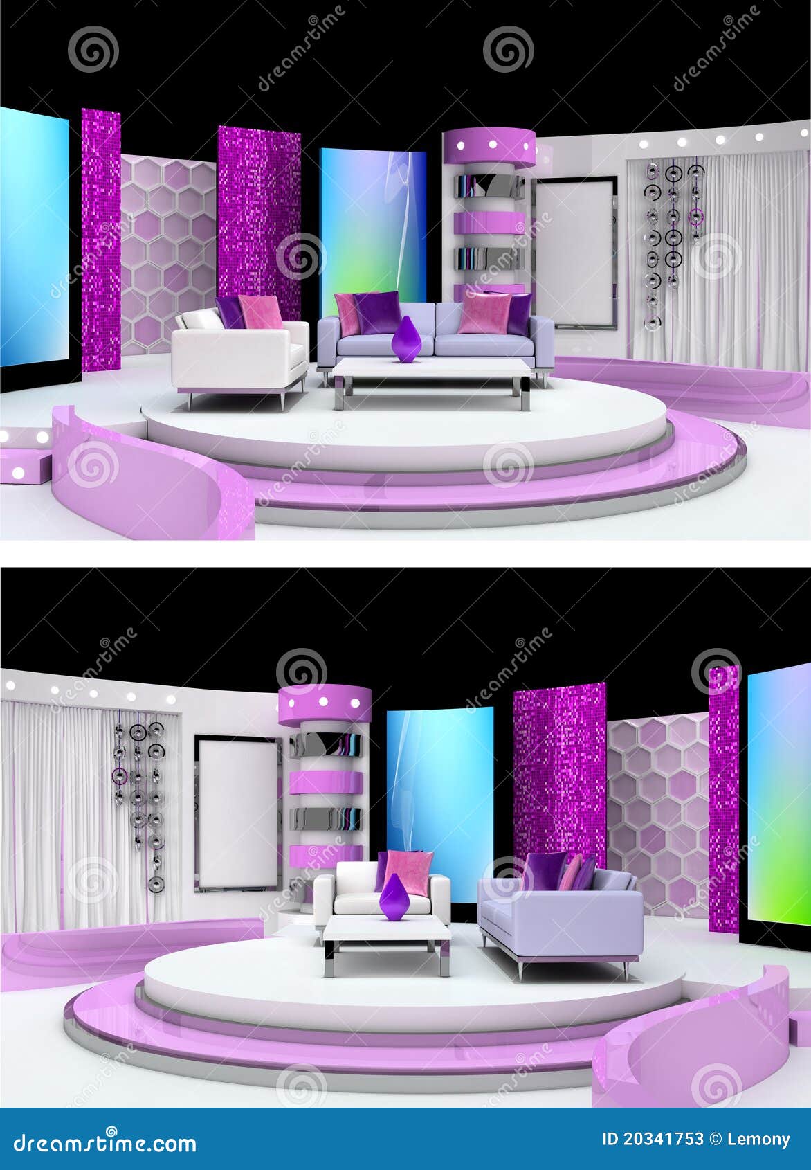 Tv studio design stock illustration. Illustration of news 20341753