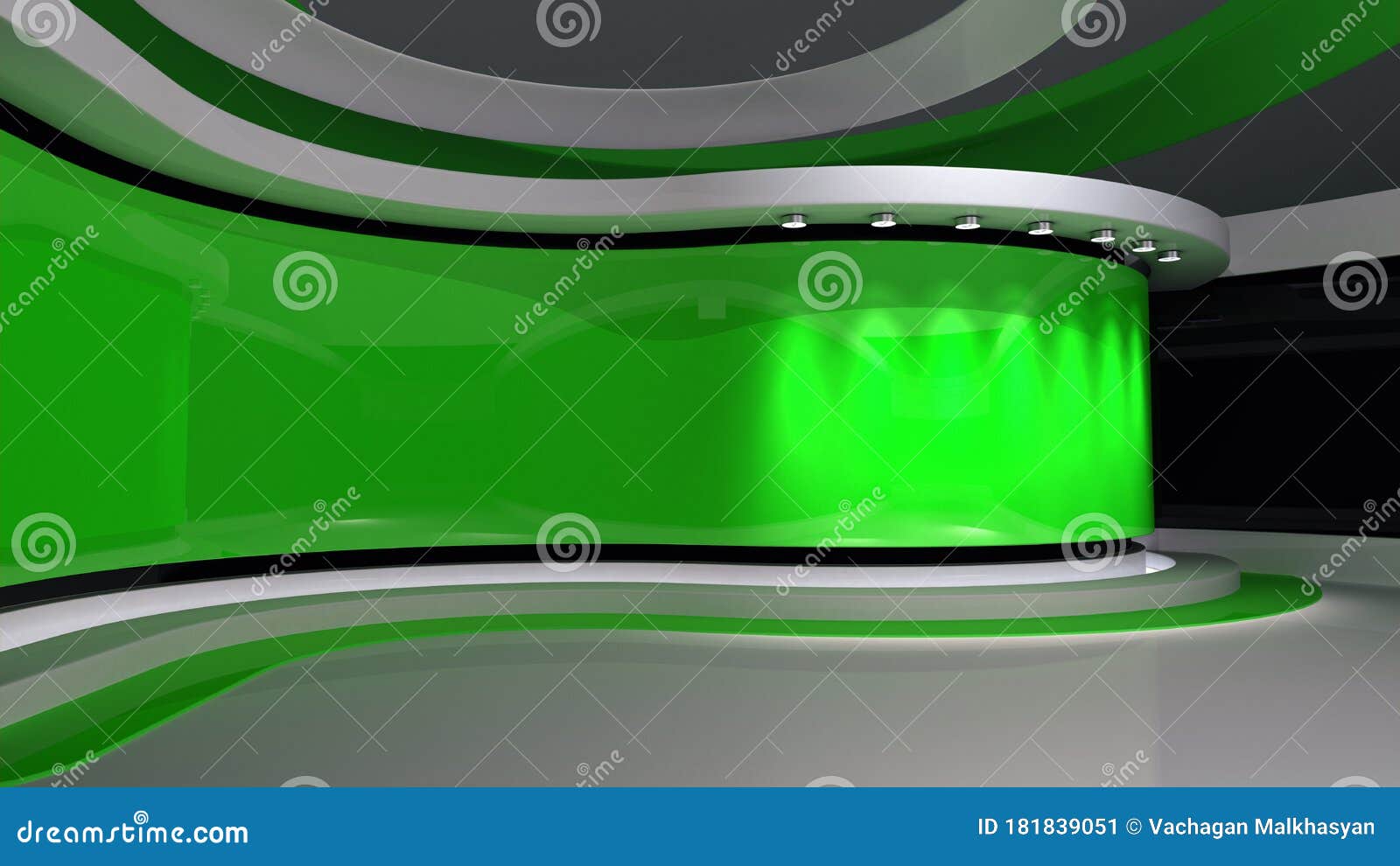 Tv Studio Green Studio Green Backdrop News Studio News Room Stock Illustration Illustration Of Room Show