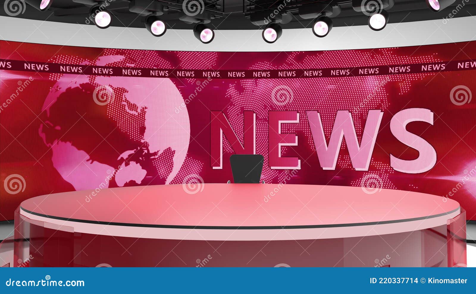 Tv Studio. News Room. Blye and Red Background. General and Close-up Shot.  News Studio. Studio Background. Newsroom Stock Illustration - Illustration  of digital, broadcast: 220337714
