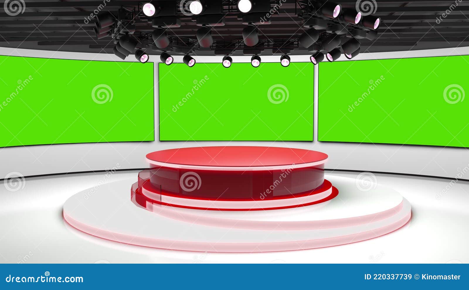 Tv Studio. News Room. Blye and Red Background. General and Close ...