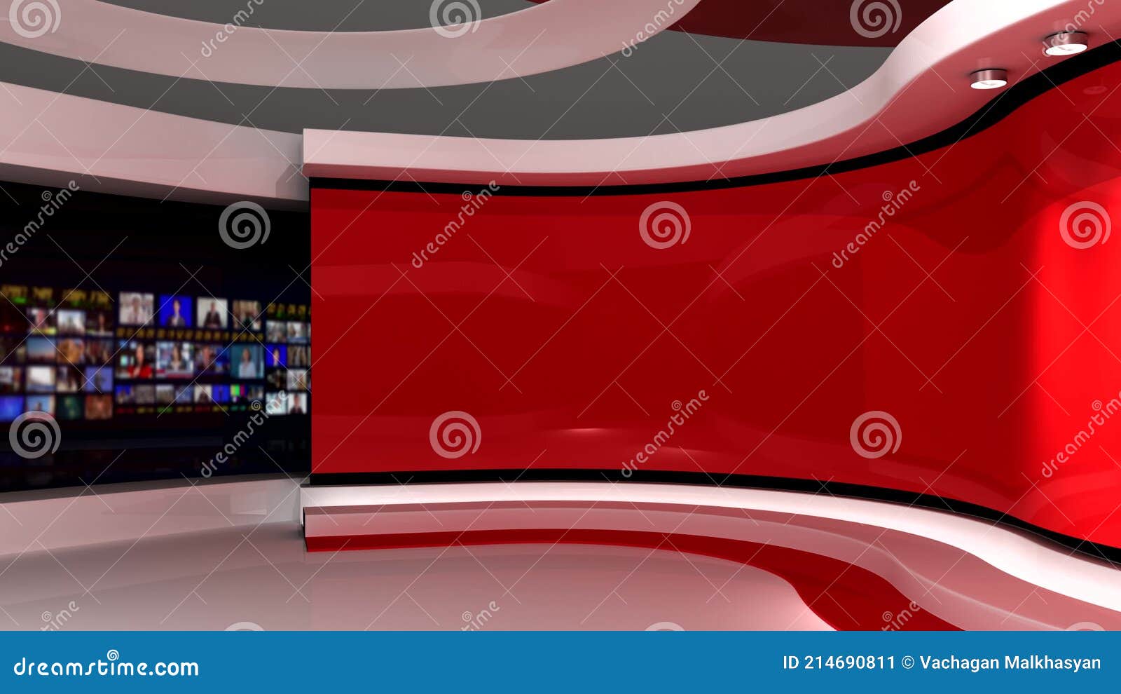 Tv Studio. News Room. Studio Background. Red. Newsroom Bakground Stock  Video - Video of interior, newscaster: 214690811