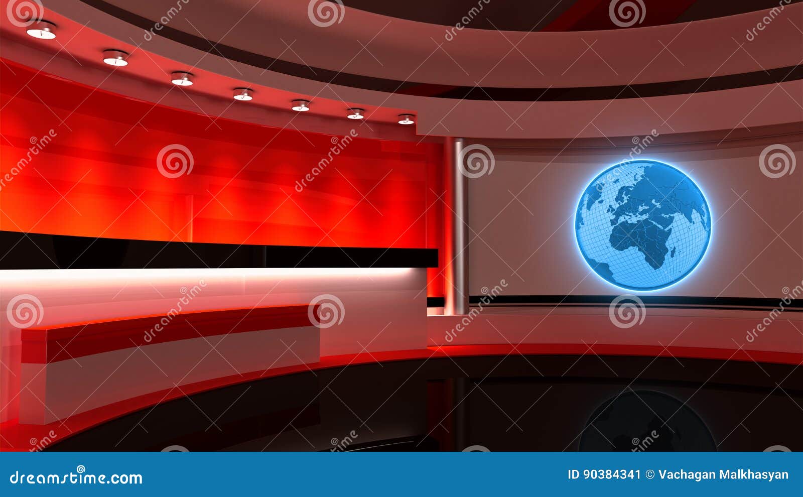 Tv Studio News Studio Red Studio The Perfect Backdrop Stock Illustration Illustration Of Mainland Display